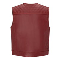 Cuttlanes OG Red leather sleeveless motorcycle vest Tall